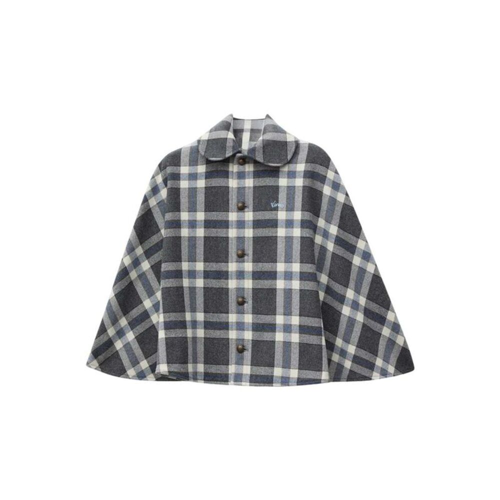 Kenzo Women `Kenzo Checks` Wool-Blend Military Cape